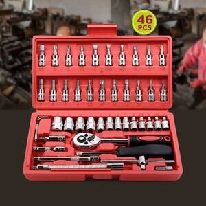 46 Piece Tool Set For Home & Auto - Sockets, Ratchets, Torx Bits New Sealed